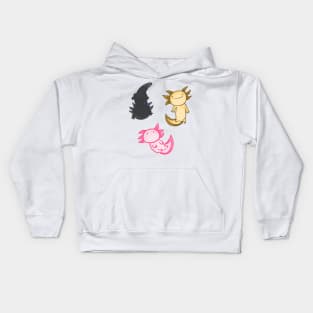 Cute colourful axolotls Kids Hoodie